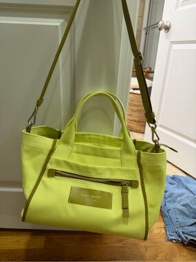 kate spade Neon Chartreuse Canvas Tote with Shoulder Strap